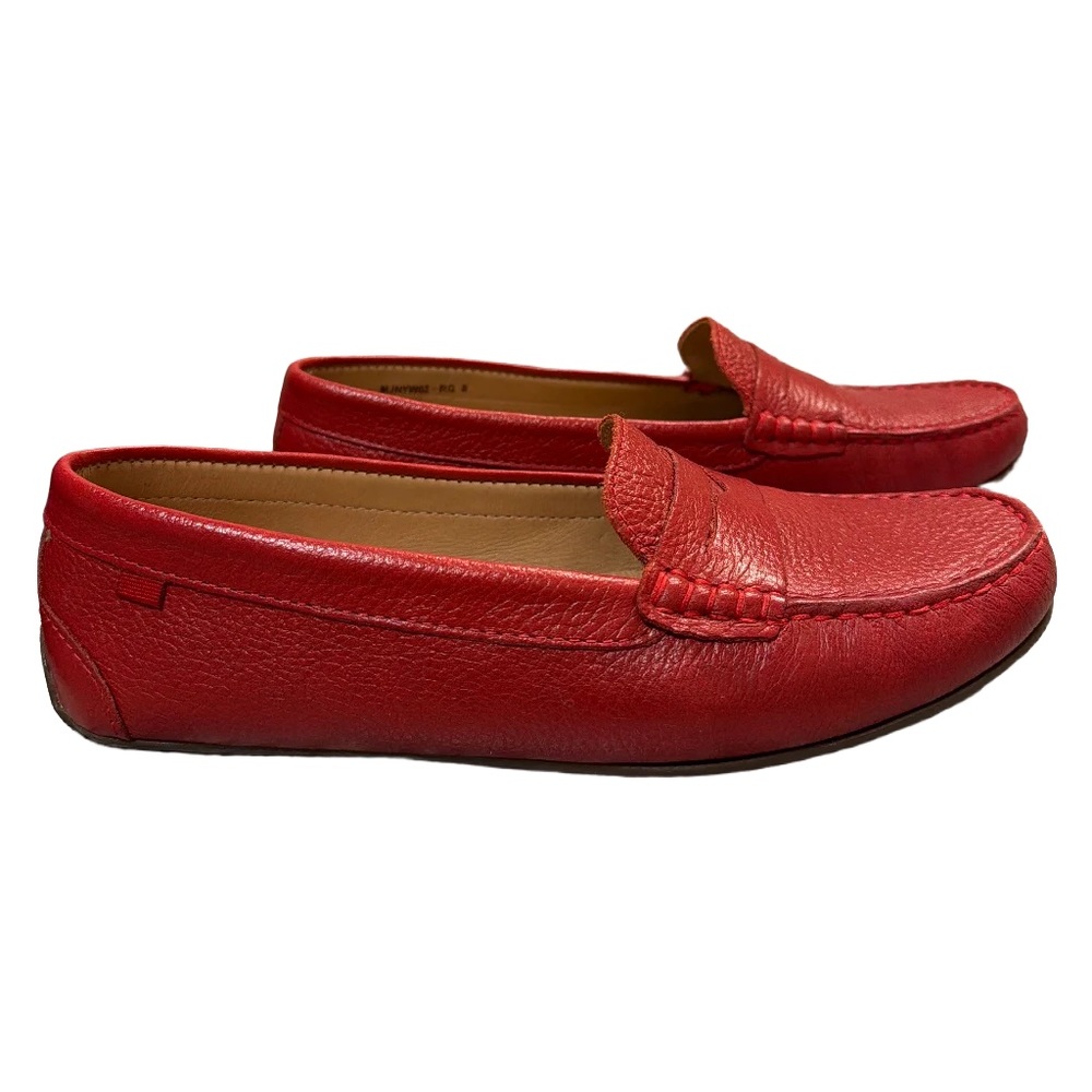 Marc Joseph Women’s Red Pebbled Leather Driving Loafers Size 8 Made in Brazil - Picture 6 of 13